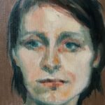 Geschilderd portret van een jonge vrouw